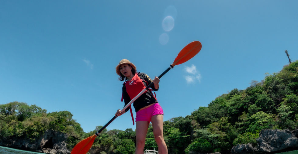 Paddle boarding in boracay