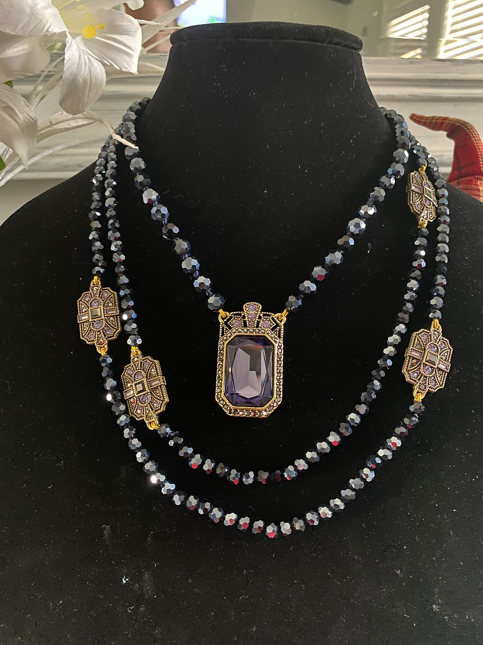 Thumbnail: Heidi Daus 3 piece Bead & Crystal Necklace