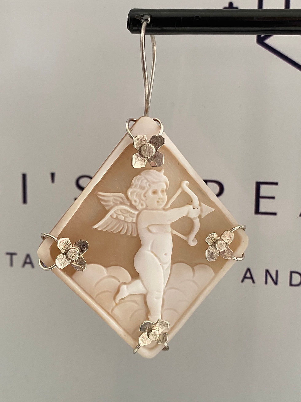 M M Scognamiglio Hand Carved Cameo earrings