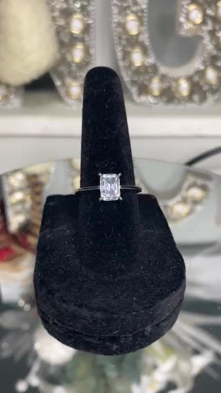 Thumbnail: 3/4 ct Cubic Zirconia Sterling Silver Ring