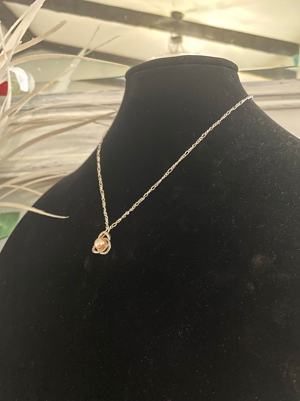 Vintage White Pearl and Cubic Zirconia Pendant