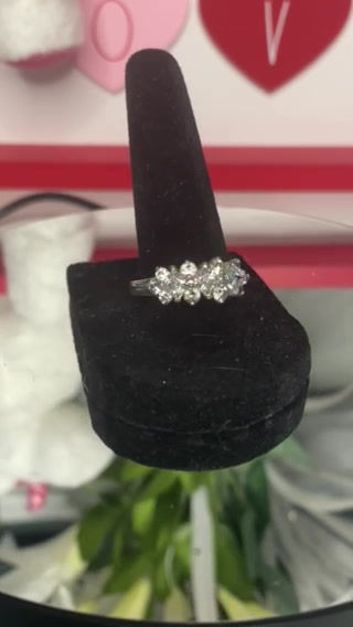 Thumbnail: Retro Cubic Zirconia Cocktail Sterling Silver Ring