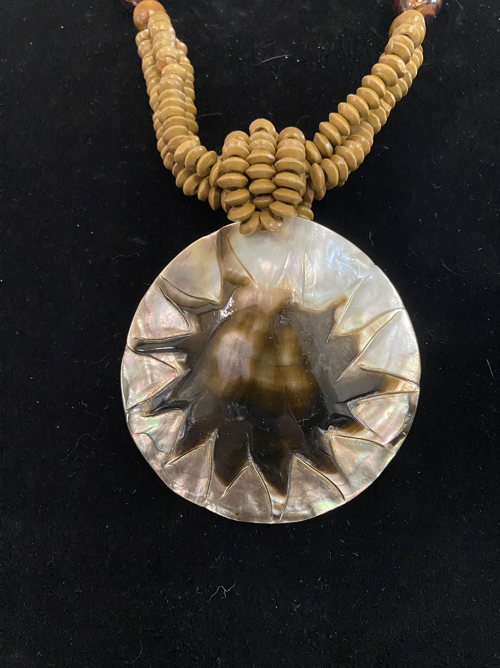 Thumbnail: Vintage Beaded Shell Necklace