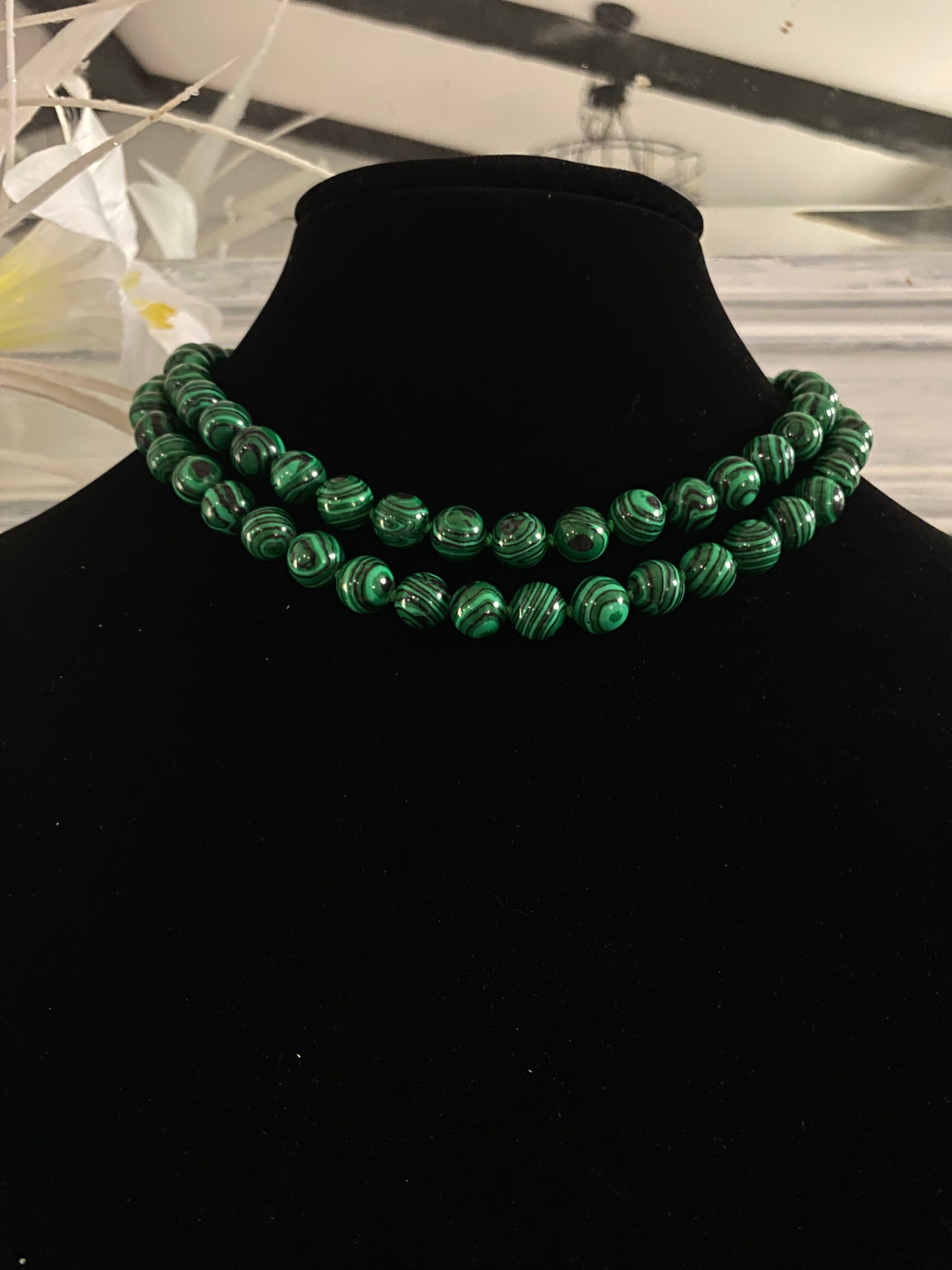 Natural Green Malachite Stone Necklace