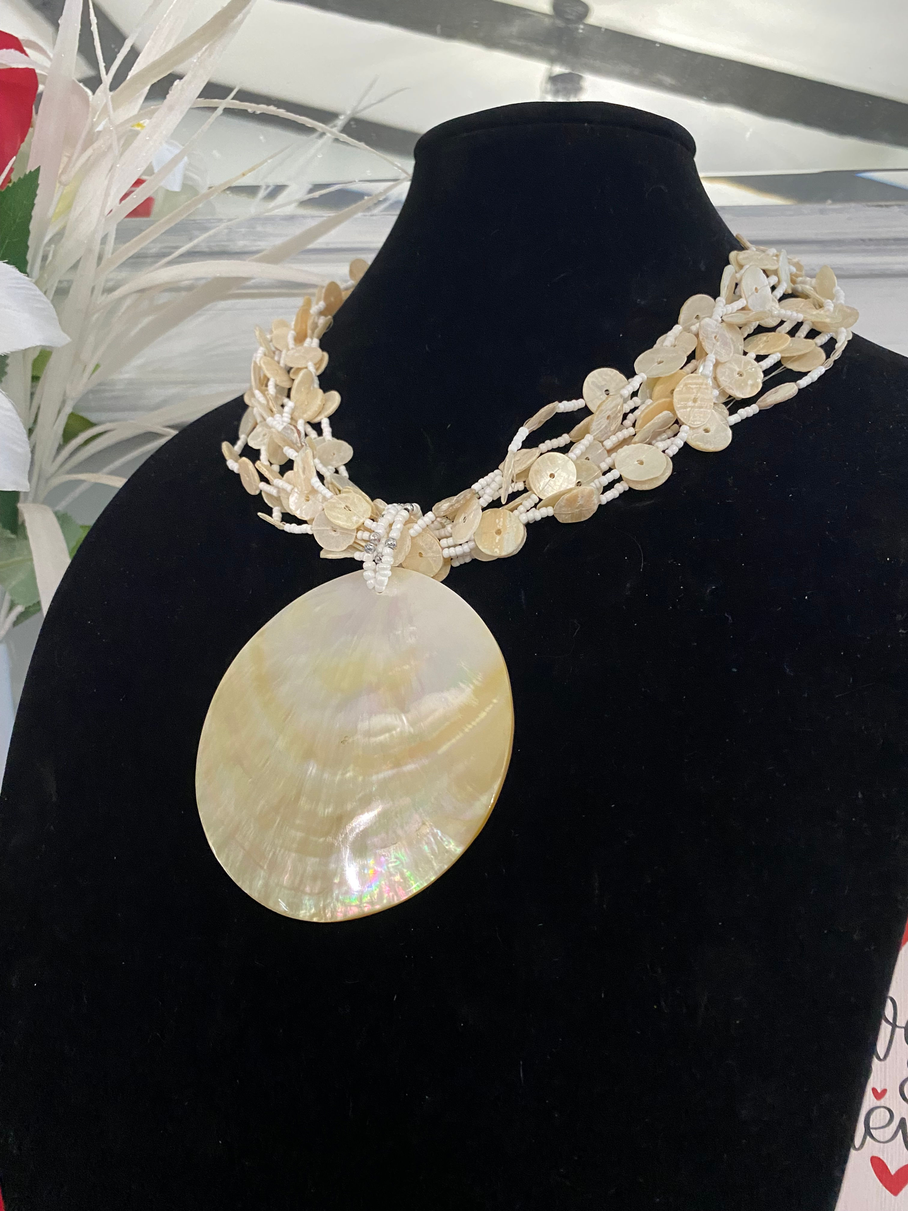 Vintage Beaded Shell Necklace