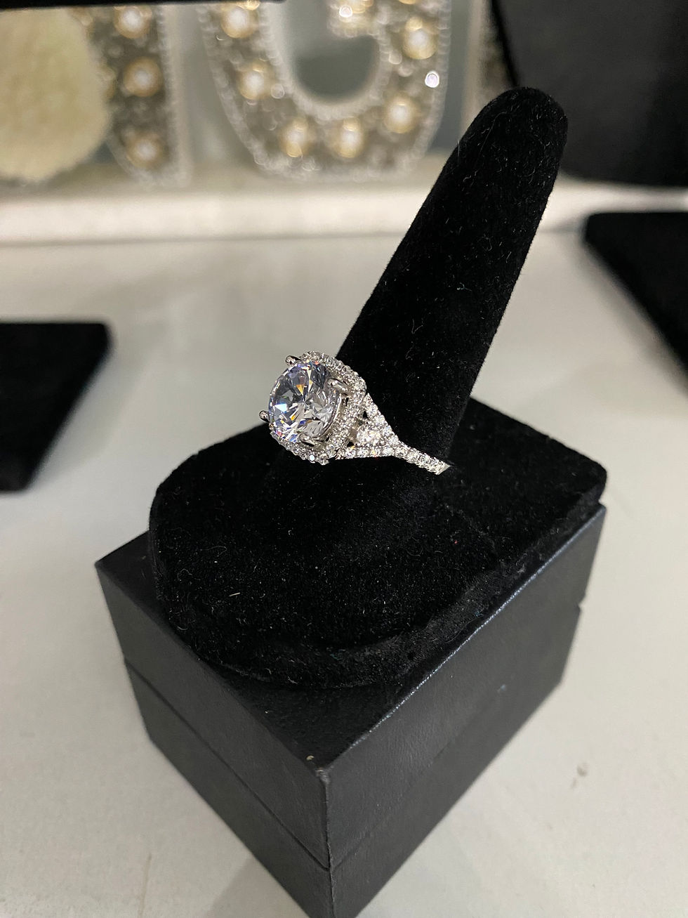 Thumbnail: Sterling Silver CZ Engagement Style Ring