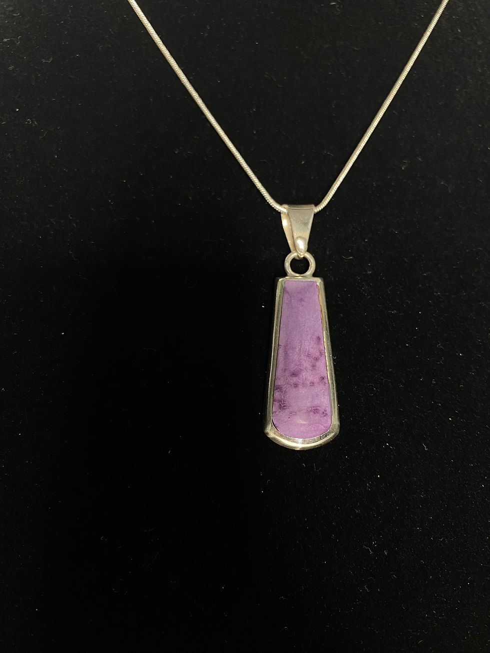 Thumbnail: Sterling Silver Charoite Pendant Necklace