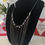 Thumbnail: 1980's Crystal Bead Gun Metal Chain Bib Necklace