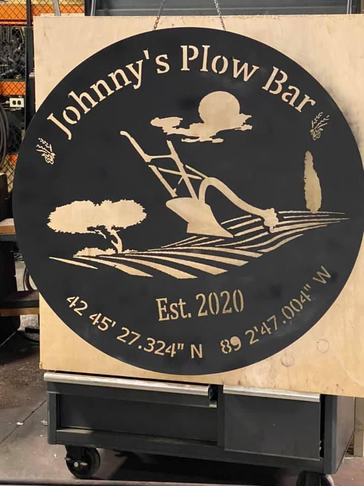 Johnny's Plow Bar Sign
