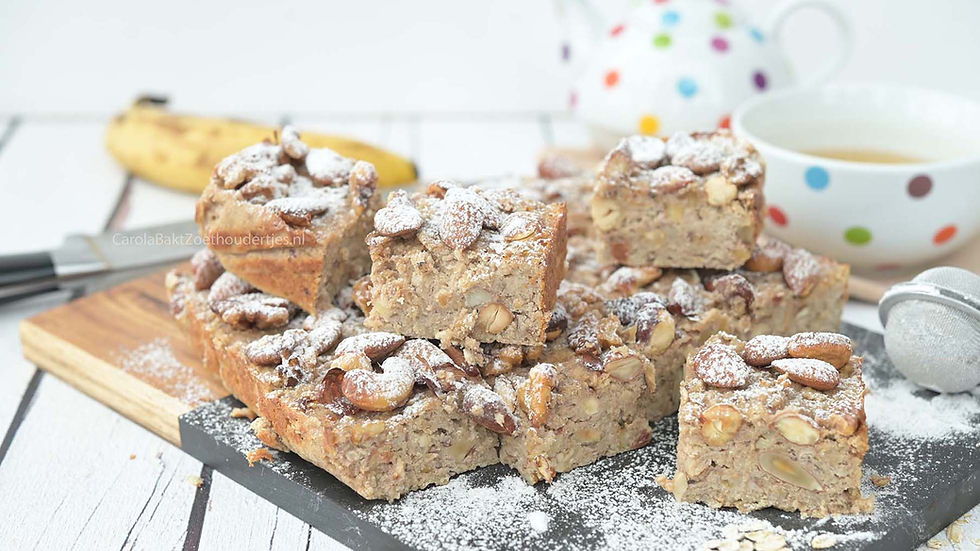 Banaan ricotta plaatcake zonder toegevoegde boter en suiker