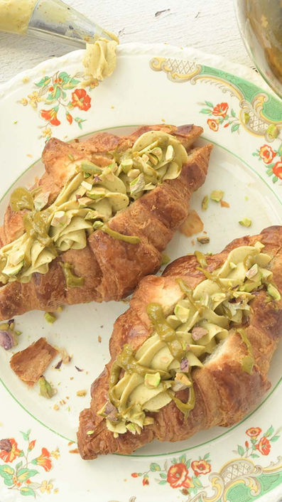 Pistachecrème van mascarpone en witte chocolade