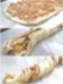 Zo draai je de gevulde broodhelften om elkaar