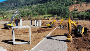 Começa a montagem da ponte provisória sobre o Rio Caí, entre Caxias e Nova Petrópolis
