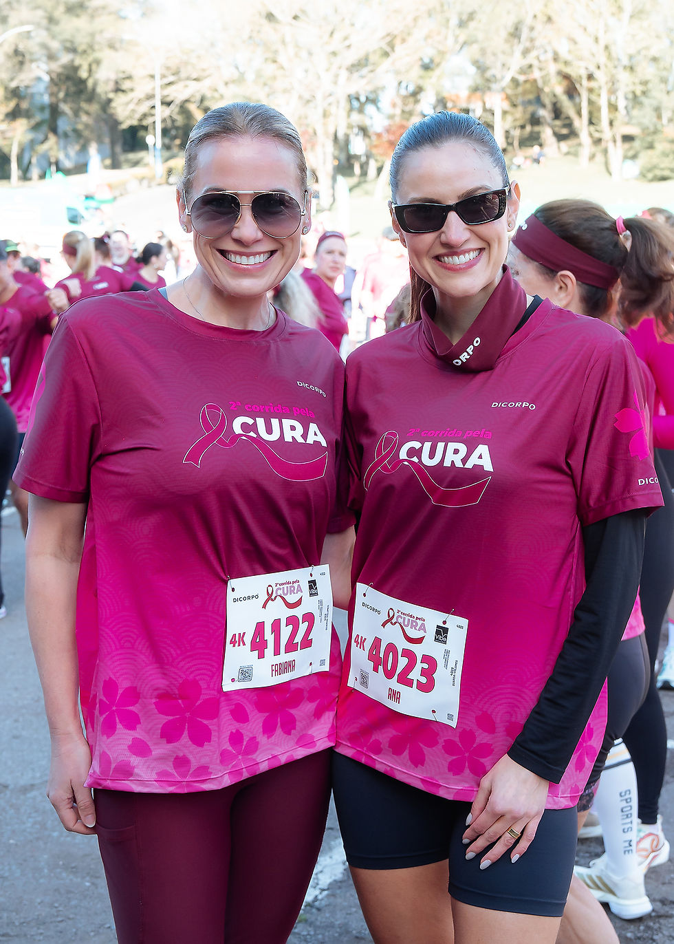 Fabiana Koch e Ana Angonese Suzin contribuíram para o sucesso da 2ª Corrida pela Cura – Crédito: Leandro Araújo