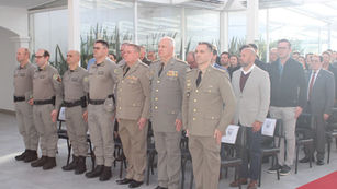 passagem de comando do 41º Batalhão de Polícia Militar, com a posse do Tenente Coronel Márcio Borba Fernandes à frente da Unidade.