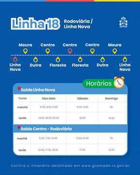 Confira as rotas e horários do transporte público de Gramado.