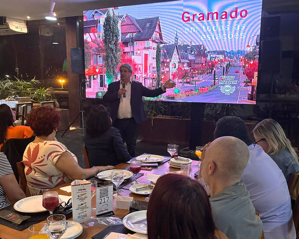 Prefeito de Gramado, Nestor Tissot apresenta Gramado em Brasília. Crédito: Divulgação