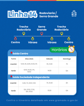 Confira as rotas e horários do transporte público de Gramado.