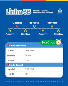 Confira as rotas e horários do transporte público de Gramado.