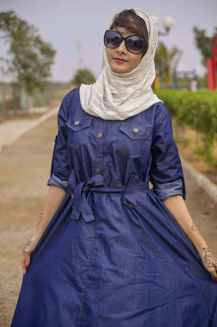 Thumbnail: JEANS COTTON FABRIC ABAYA