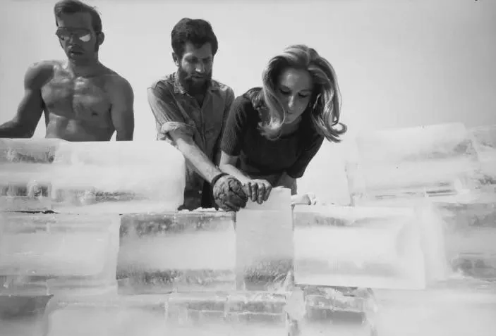 Allan Kaprow: Fluids, 1967, Getty Research Institute, Los Angeles (980063). Courtesy of Allan Kaprow Estate and Hauser & Wirth, Photo © Julian Wasser. Click above to see larger image.