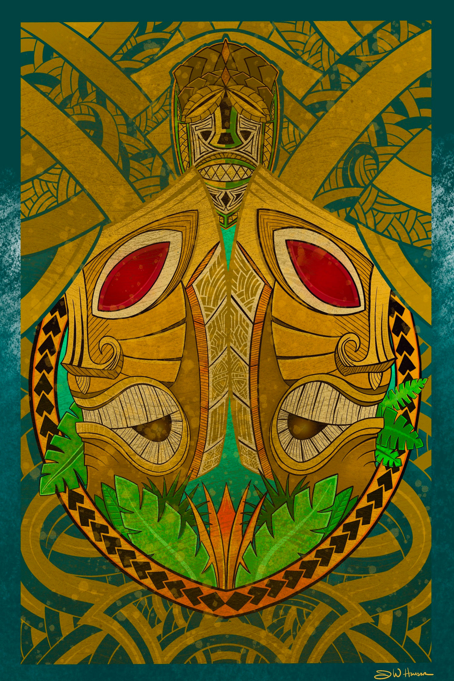 Takke Twins Framed Canvas