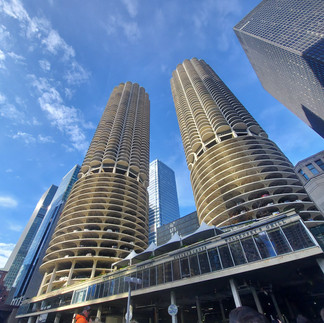 Riverwalk in chicago. View from boat 
