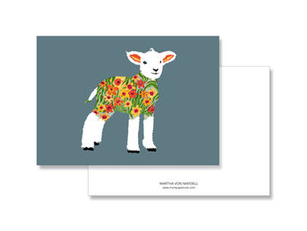 martha von maydell Preetz mvmpapercuts postkarte bunte Tierpostkarte Osterlamm lamm