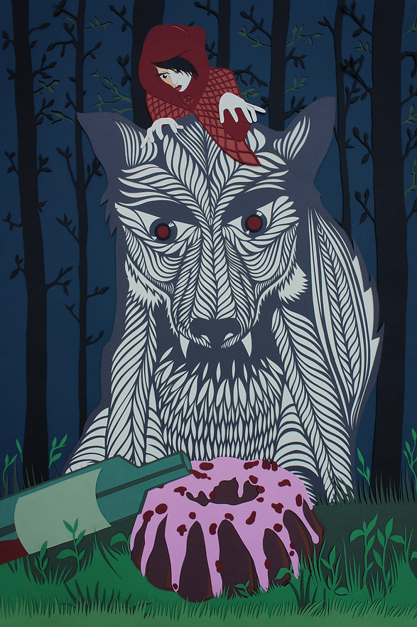 rotkäppchen, Paperart, Papercut, paperwork, papercraft, mvmpapercuts, berlin, martha von maydell