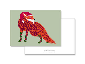 martha von maydell Preetz mvmpapercuts postkarte bunte Tierpostkarte fuchs