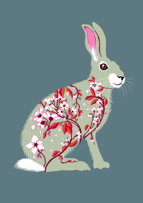 martha von maydell Preetz mvmpapercuts digitale Arbeit postkarte Hase 