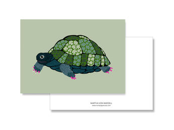 martha von maydell Preetz mvmpapercuts postkarte bunte Tierpostkarte Schildkröte