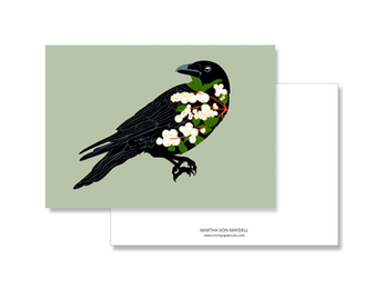 martha von maydell Preetz mvmpapercuts postkarte bunte Tierpostkarte vogel Rabe