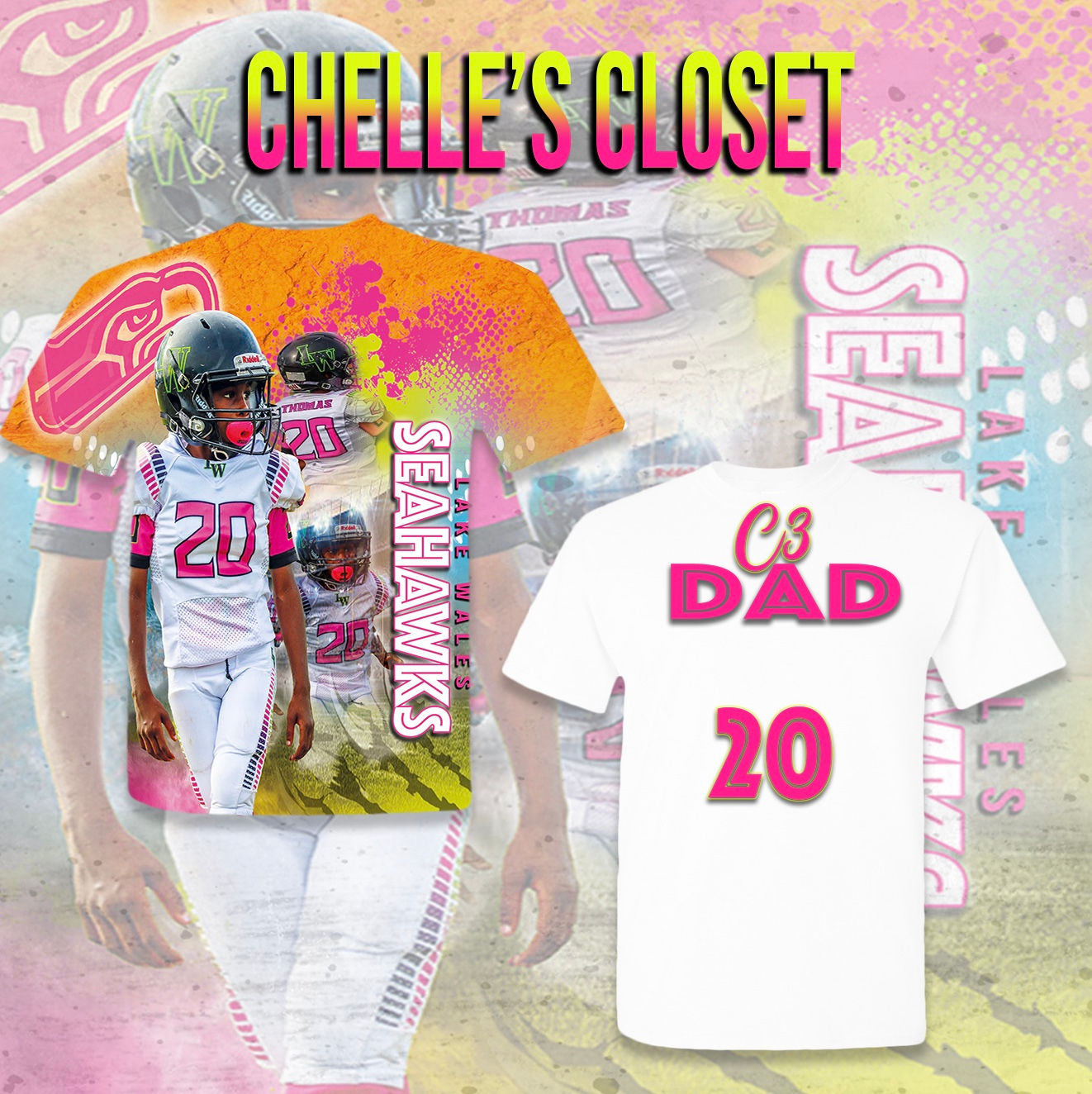 Allover Front with words on the back