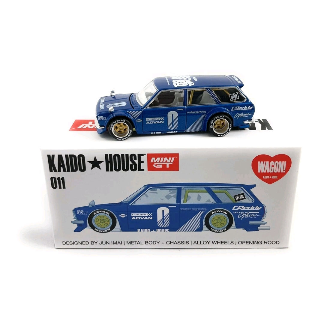 DATSUN 510 WAGON BLUE 011 KAIDO HOUSE MINI GT 1:64