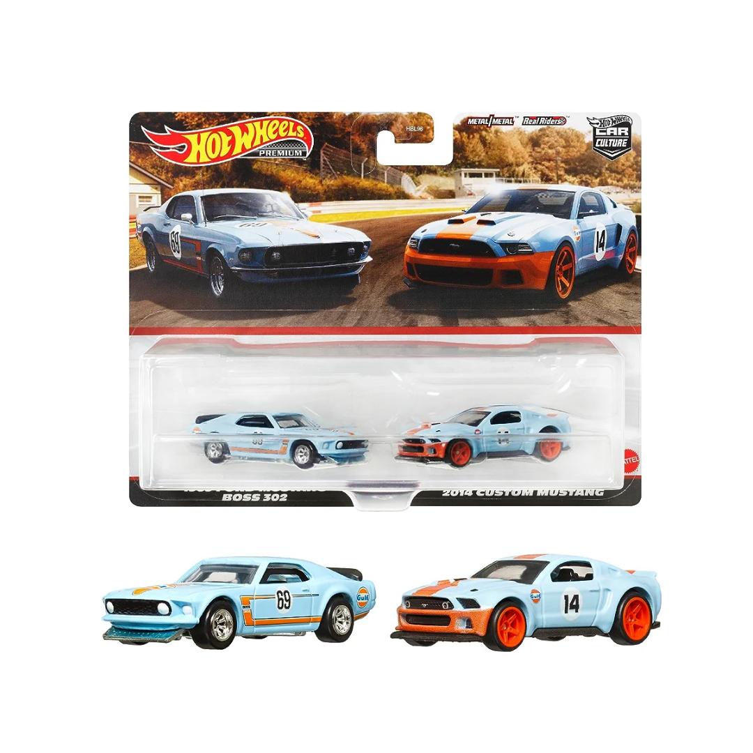 Pack doble Ford Mustang GULF HOT WHEELS PREMIUM 1:64
