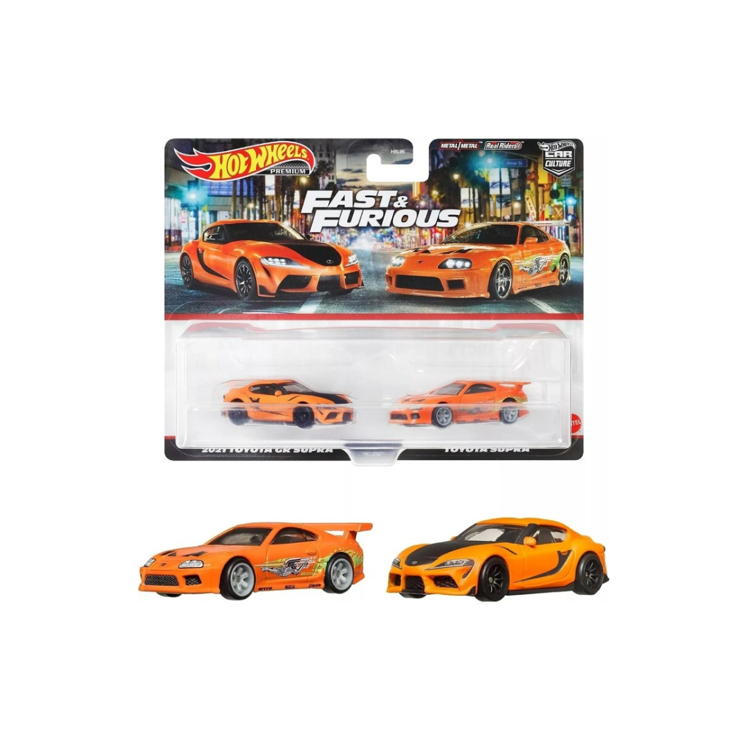 Pack doble Toyota Supra MK4 MK5 Rapido y Furioso HOT WHEELS PREMIUM 1:64