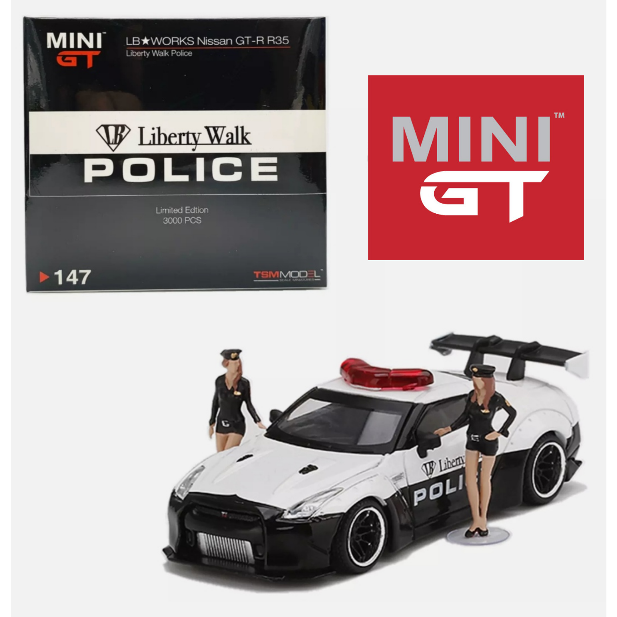 SET GTR35 LIBERTY WALK CON 2 FIGURAS MINI GT 1:64