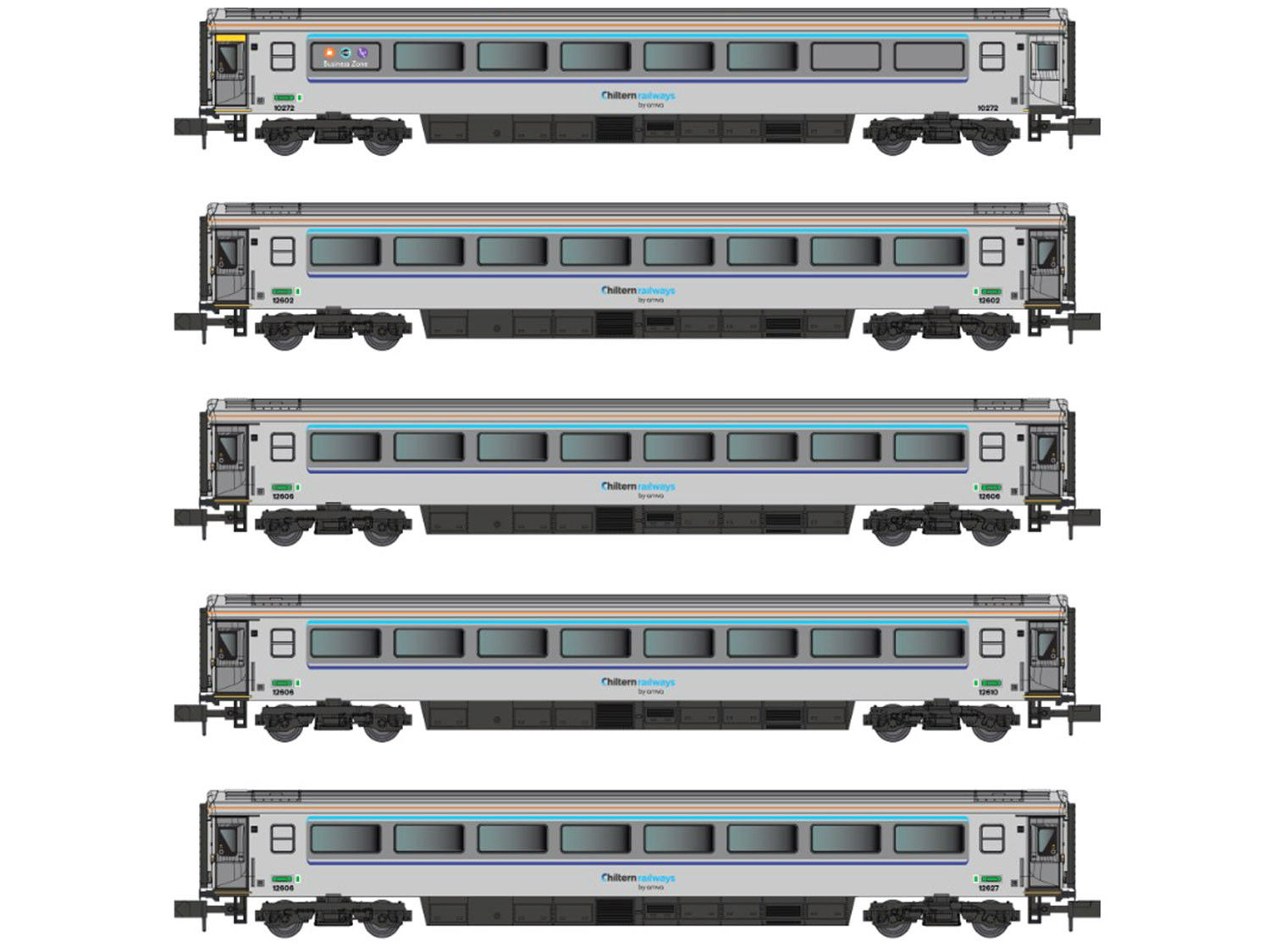 #*# Mk3 Loco Hauled Chitern 5 car set 4 Std & 1 First