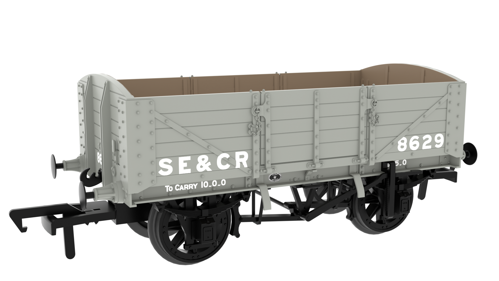 #*# SER/SECR 5-plank 10 ton open wagon - SE&CR Wainwright Light Grey No. 8629