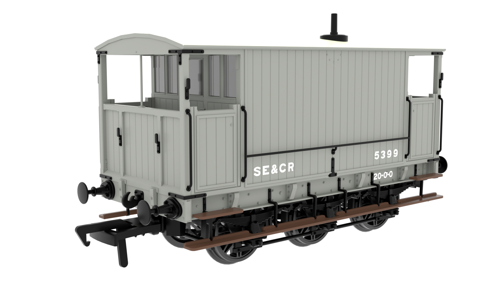 #*# SECR 6 Wheel Brake Van - No.5399 - SE&CR Wainwright Light Grey