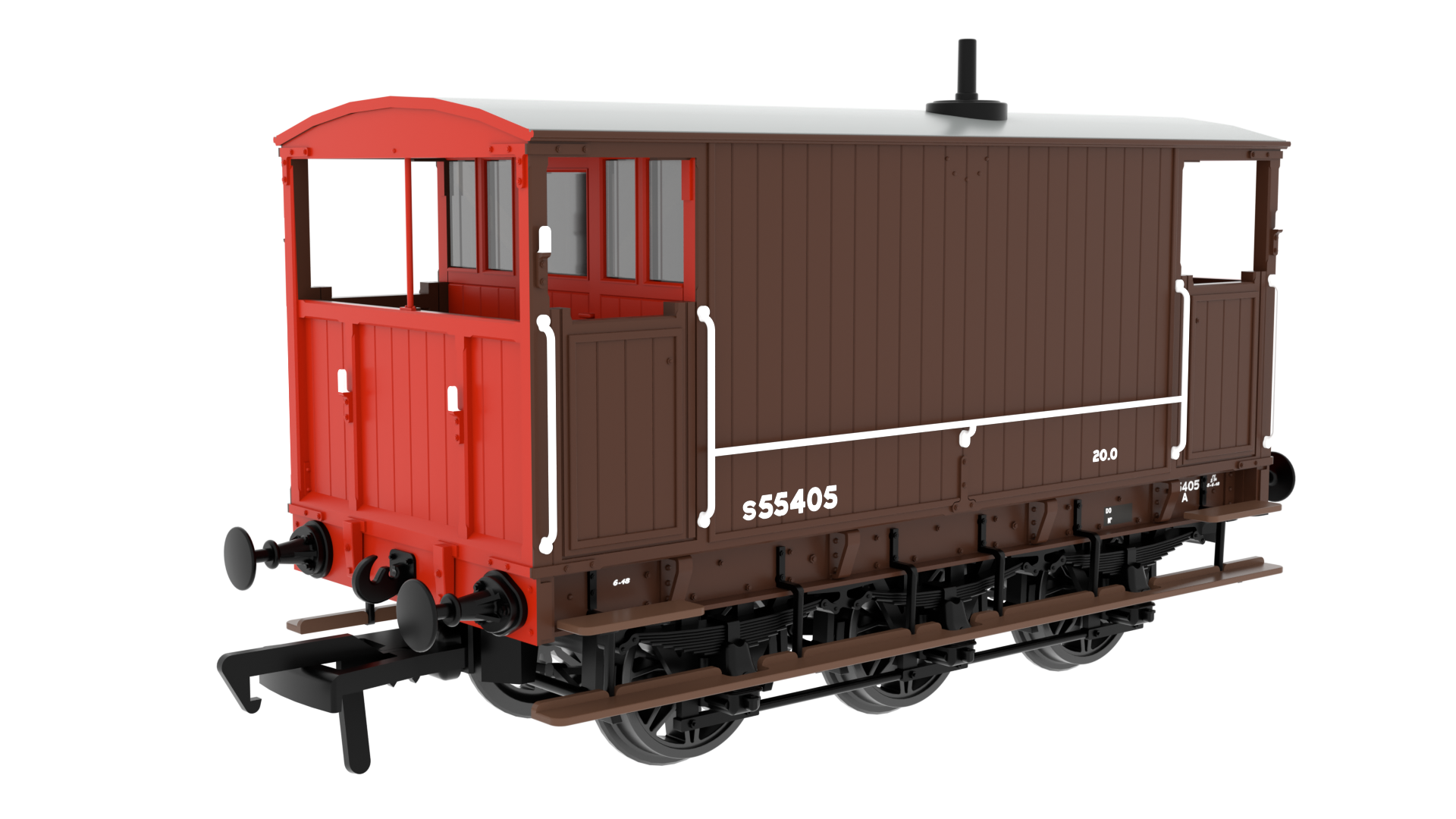 #*# SECR 6 Wheel Brake Van - No.S55405 - BR(S) Brown
