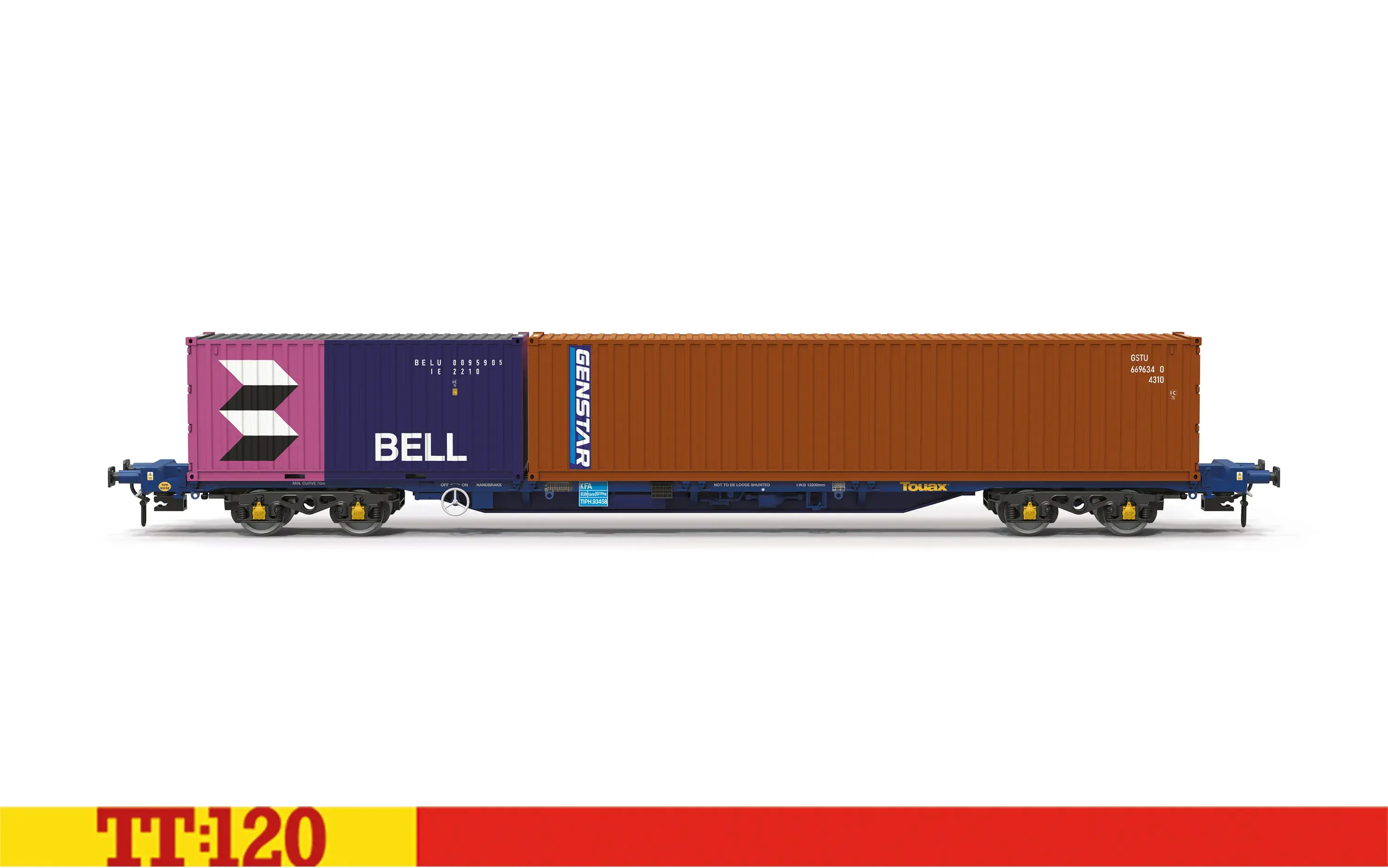 #*# Touax KFA Container Wagon with Bell 20 Container and Genstar 40 Container