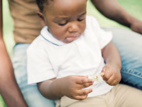 Parent and child sitting together