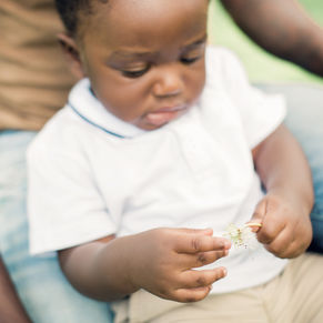 Parent and child sitting together