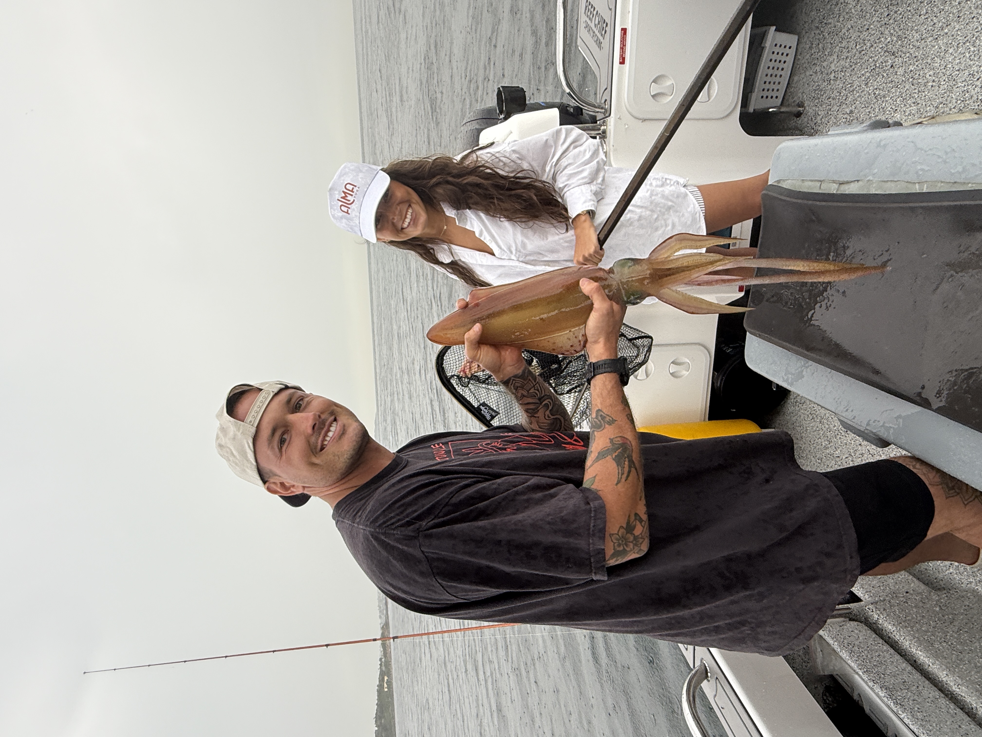 Happy anglers on board