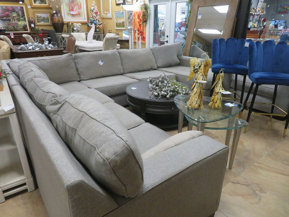 Lg. Gray Sectional Chaise sofa W/ Full Sleeper $1,000