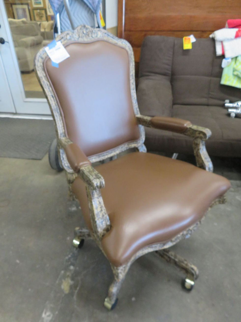 Burl Wood Office Chair $800.00