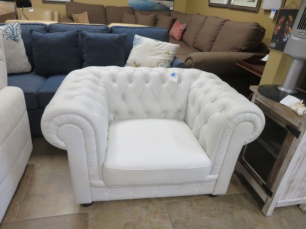 Large White Tufted Arm Chair $250.00