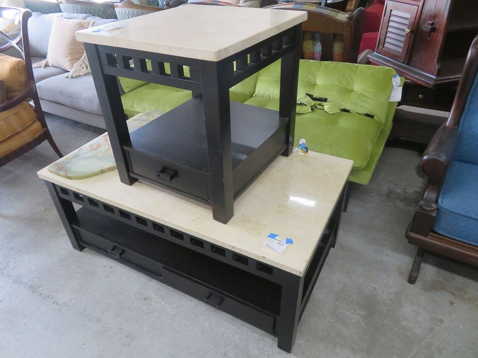 Stone Top Coffee & Side Table set